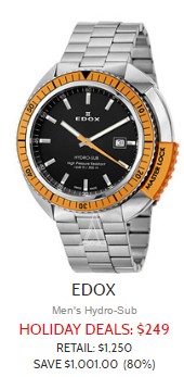 Edox hydro sub discount quartz