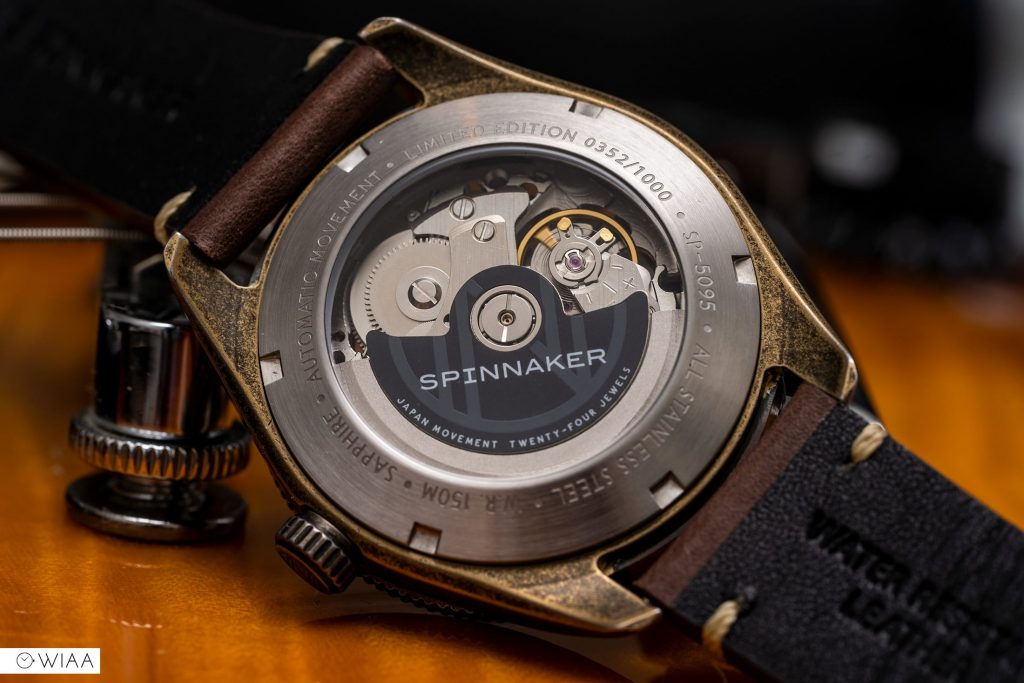 Spinnaker Croft Midsize Limited Edition Watch caseback and movement