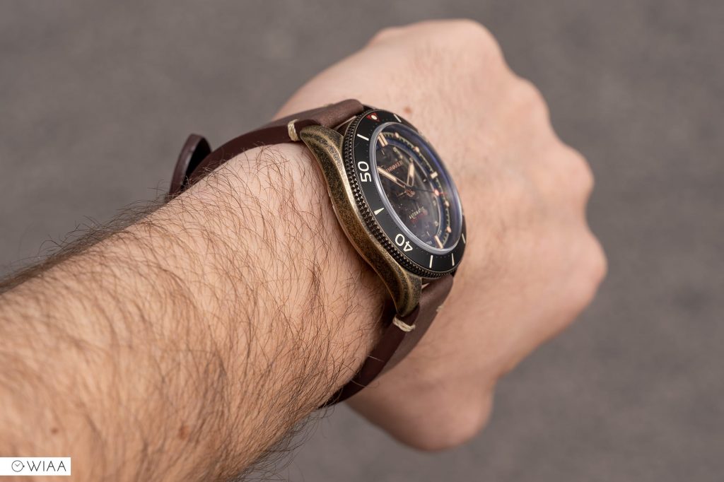 Spinnaker Croft Midsize Limited Edition Watch Wrist Sideways